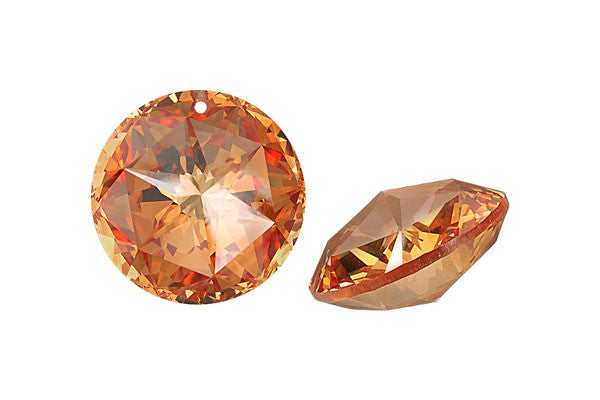 Pendant Cubic Zirconia Faceted Coin (Champagne)