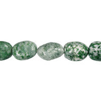 Green Spot Agate Smooth Nugget Beads