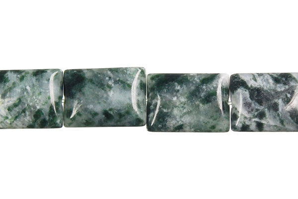 Green Spot Agate Rectangle Beads