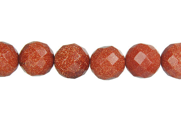 Gold Stone Faceted Round Beads