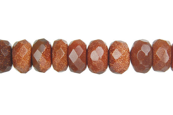 Gold Stone Faceted Rondelle Beads