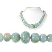 Aquamarine Graduated Rondelle Beads