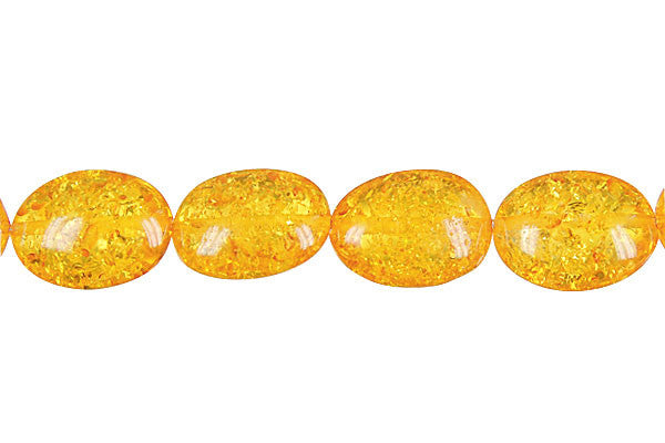 Synthetic Amber (Light) Flat Oval Beads