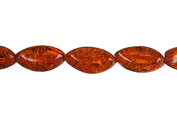 Synthetic Amber (Dark) Mirror Rice Beads