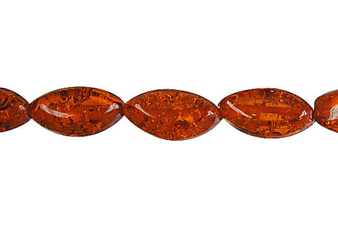 Synthetic Amber (Dark) Mirror Rice Beads