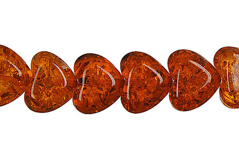 Synthetic Amber (Dark) Heart Beads