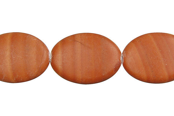 Red Zebra Jasper Flat Oval Beads