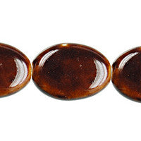 Porcelain Flat Oval (Coffee) Beads