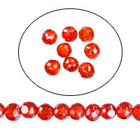 Cubic Zirconia Faceted Round (Orange Red)