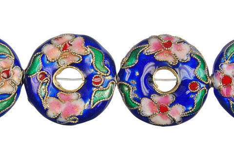 Cloisonne (A) Donut (Blue) Beads