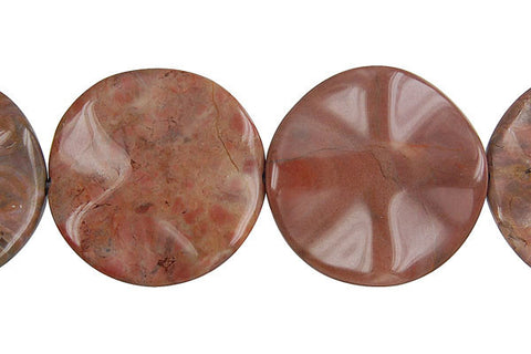 Amber Onyx Wavy Coin Beads