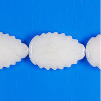 White Marble Leaf (Vertical Drilled) Beads