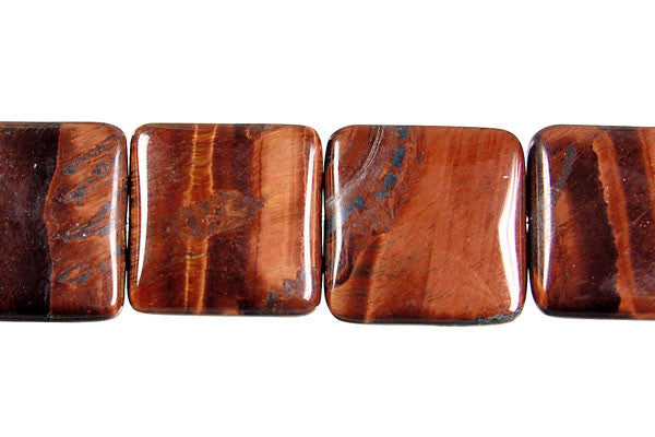 Red Tiger Eye Square Beads