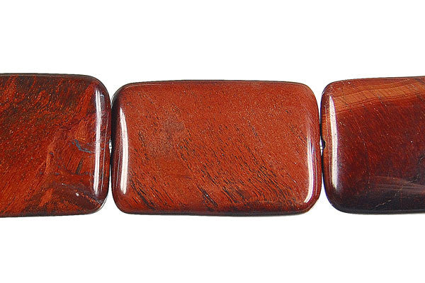 Red Tiger Eye Flat Rectangle Beads