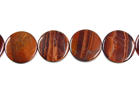 Red Tiger Eye Coin Beads