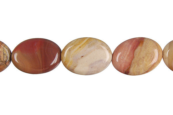 Rainbow Onyx Flat Oval Beads