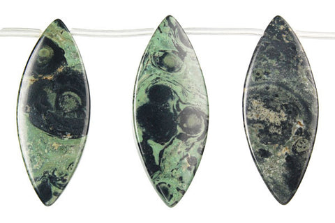 Kambaba Jasper Flat Rice Beads