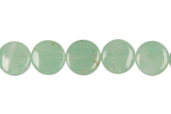 Green Aventurine Coin Beads