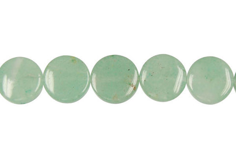 Green Aventurine Coin Beads