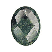 Pendant Kambaba Jasper Faceted Flat Oval