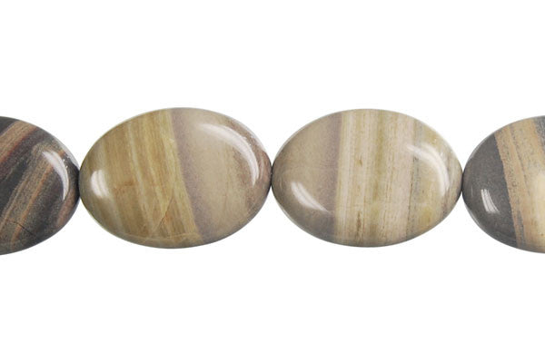 Silvermist Flat Oval Beads