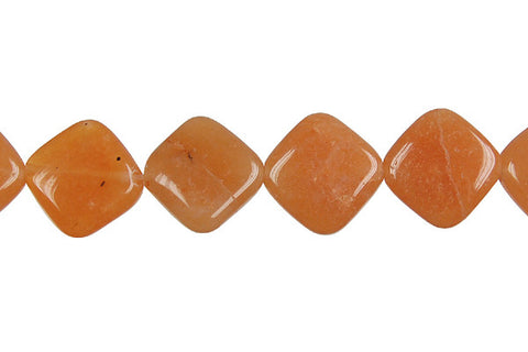Carnelian Diamond Square Beads