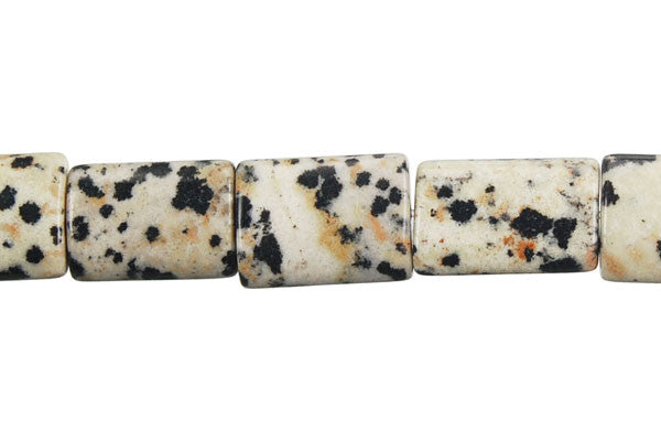 Dalmatian Jasper Puffy Rectangle Beads