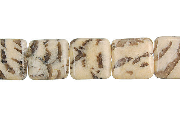 Silkworm Jasper Square Beads