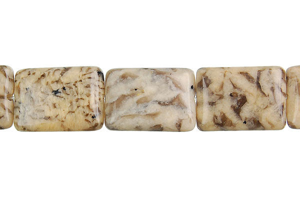 Silkworm Jasper Flat Rectangle Beads