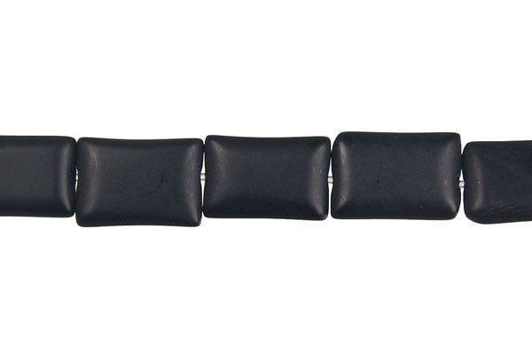 Matte Onyx Flat Rectangle Beads