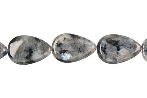Larvikite Flat Briolette (Vertical Drilled) Beads