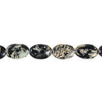 Fireworks Jasper Flat Oval Beads