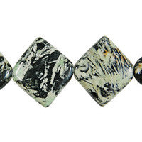 Fireworks Jasper Diamond Square Beads