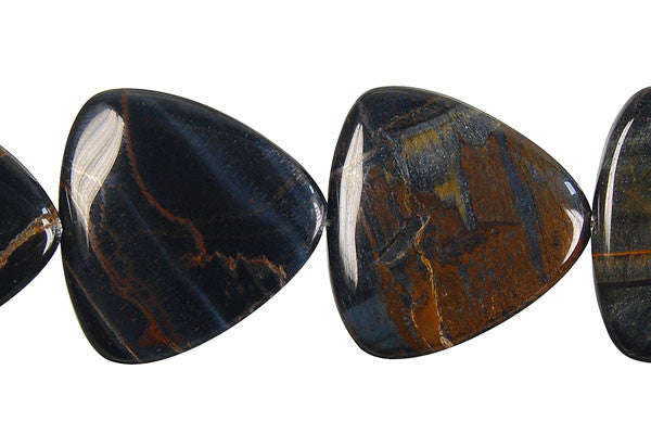 Blue Tiger Eye Triangle Beads