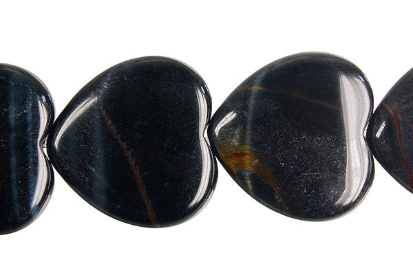 Blue Tiger Eye Heart Beads