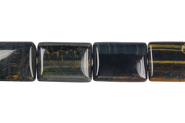 Blue Tiger Eye Flat Rectangle Beads