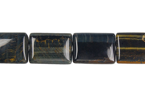 Blue Tiger Eye Flat Rectangle Beads