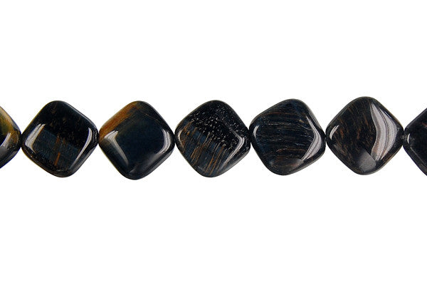 Blue Tiger Eye Diamond Square Beads