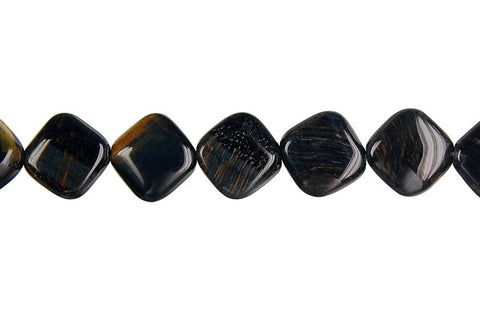 Blue Tiger Eye Diamond Square Beads
