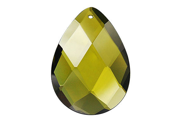 Pendant Cubic Zirconia Faceted Flat Briolette (Peridot)