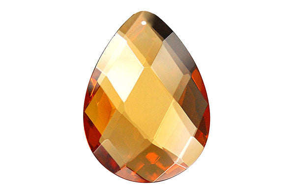 Pendant Cubic Zirconia Faceted Flat Briolette (Champagne)