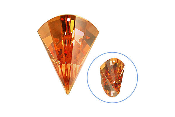 Pendant Cubic Zirconia Faceted Fan (Champagne)