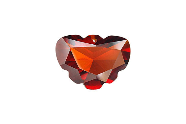 Pendant Cubic Zirconia Faceted Butterfly (Garnet Red)