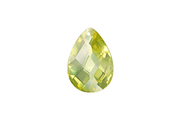 Pendant Cubic Zirconia Faceted Flat Briolette (Olivine)