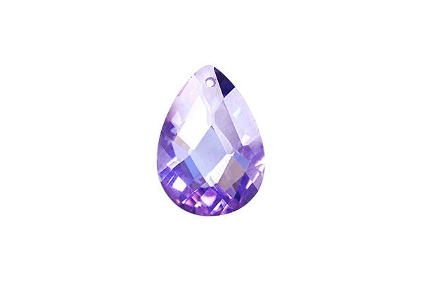 Pendant Cubic Zirconia Faceted Flat Briolette (Lavender)