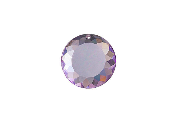 Pendant Cubic Zirconia Faceted Coin (Lavender)