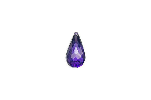Pendant Cubic Zirconia Faceted Briolette (Amethyst)