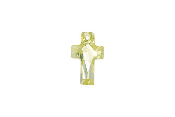 Pendant Cubic Zirconia Faceted Cross (Olivine)