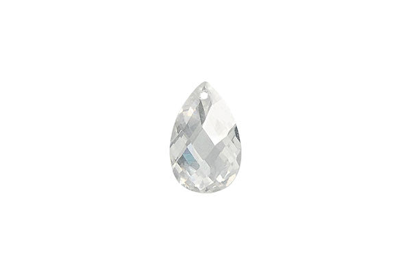 Pendant Cubic Zirconia Faceted Flat Briolette (White)