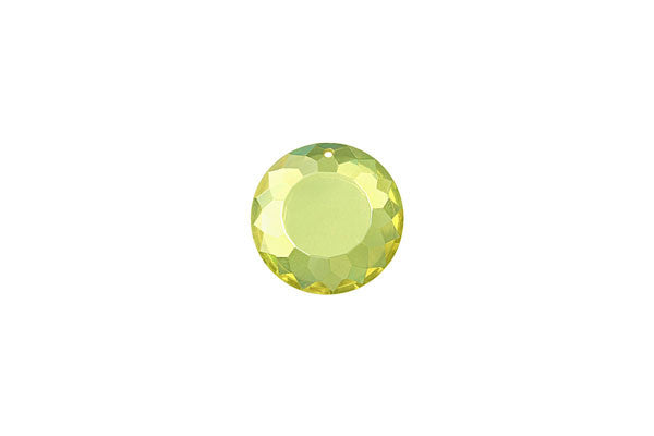 Pendant Cubic Zirconia Faceted Coin (Olivine)